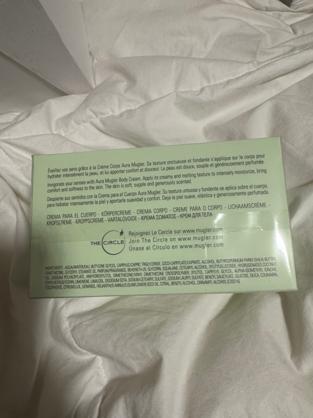 Mugler Aura Body Cream in Pale Mint Green - Picture 2 of 3